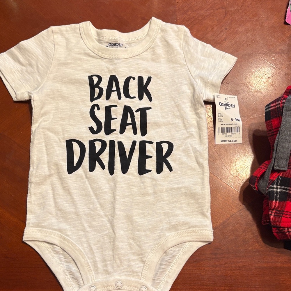 OshKosh B'gosh Cream 'Back Seat Driver' Graphic One-Piece